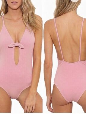 Aila Blue Frankie Tie-Front One-Piece Swimsuit - pink
